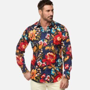 Robert Graham Manchester Multicolor Embroidered Floral Shirt Classic Fit XL NWT